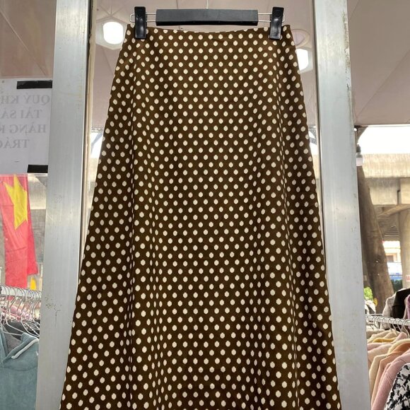 Dresses & Skirts - NWOT Chic High Waist Polka Dot Print Office Maxi Skirt